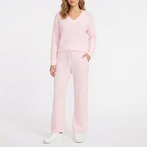 State of Day Intimates Pink Chenille Knit 2PC Lounge Set XS